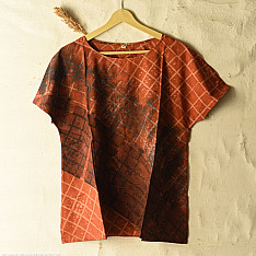 Natural Dyed ~ Ajrakh Printed Cotton Top