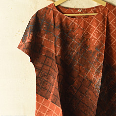 Natural Dyed ~ Ajrakh Printed Cotton Top