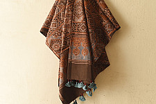 Sakhi . सखी ⁂ Ajrakh Block Printed Pure Cotton Dupatta  (37)