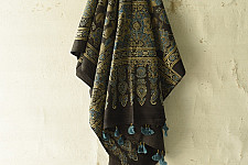 Sakhi . सखी ⁂ Ajrakh Block Printed Pure Cotton Dupatta - 10