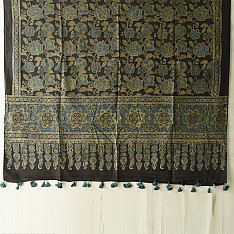 Sakhi . सखी ⁂ Ajrakh Block Printed Pure Cotton Dupatta - 10