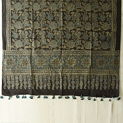 Sakhi . सखी ⁂ Ajrakh Block Printed Pure Cotton Dupatta - 10