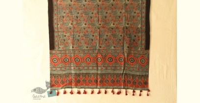 Sakhi . सखी | Ajrakh Block Print - Pure Cotton Dupatta - Blue & Red