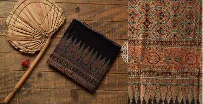 Sakhi . सखी | Mul Cotton / Soft Cotton Dupatta - Ajrakh Printed - Black & Red