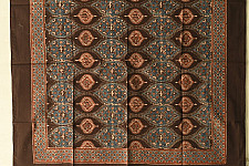 Neelanjana . नीलांजना ~ Square Ajrakh Cotton Dark Brown Scarf