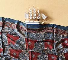 Anagi | Ajrakh Modal Silk Stole With Natural Dyed - Red & Blue