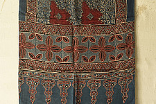 Anagi | Ajrakh Modal Silk Stole With Natural Dyed - Red & Blue