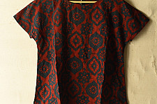 Natural Dyed ~ Ajrakh Block Printed Cotton Top