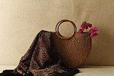 Neelanjana . नीलांजना ~  Square Modal Silk Scarf  ~ Ajrakh Printed