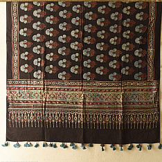 Sakhi . सखी ⁂ Ajrakh Block Printed Pure Cotton Dupatta - 39