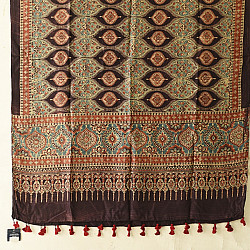 Ajrakh Mulberry Silk Dupatta | Natural dyed - J
