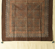 Neelanjana . नीलांजना ~ Hand Block Printed Ajrakh Cotton Square Scarf