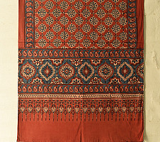 Amoha . अमोहा | Ajrakh Printed Red Cotton Stole