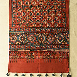 Amoha . अमोहा | Ajrakh Printed Red Cotton Stole