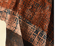 Natural Dyed ~ Ajrakh Cotton Top - Dark Brown