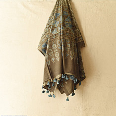 Sakhi . सखी ⁂ Ajrakh Block Printed Pure Cotton Dupatta - 55