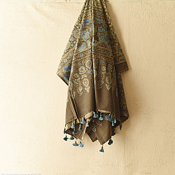 Sakhi . सखी ⁂ Ajrakh Block Printed Pure Cotton Dupatta - 55