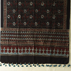 Sakhi . सखी ⁂ Ajrakh Block Printed Pure Cotton Dupatta - 12