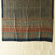 Ajrakh Mulberry Silk Dupatta | Natural dyed - O