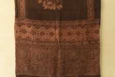 Ajrakh Block Print ~ Natural Dyed Woolen Stole - Brown