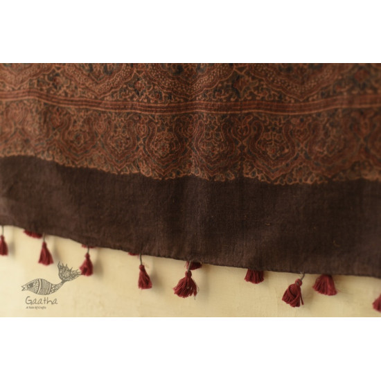 shop Ajrakh Block Print ~ Natural Color Woolen Stole