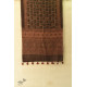 shop Ajrakh Block Print ~ Natural Color Woolen Smokey Black Stole 