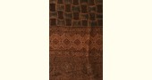 shop Ajrakh Block Print ~ Natural Color Woolen Smokey Black Stole 