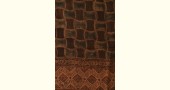 shop Ajrakh Block Print ~ Natural Color Woolen Smokey Black Stole 