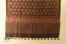 Ajrakh Block Print ~ Natural Color Woolen Shawl / Dupatta