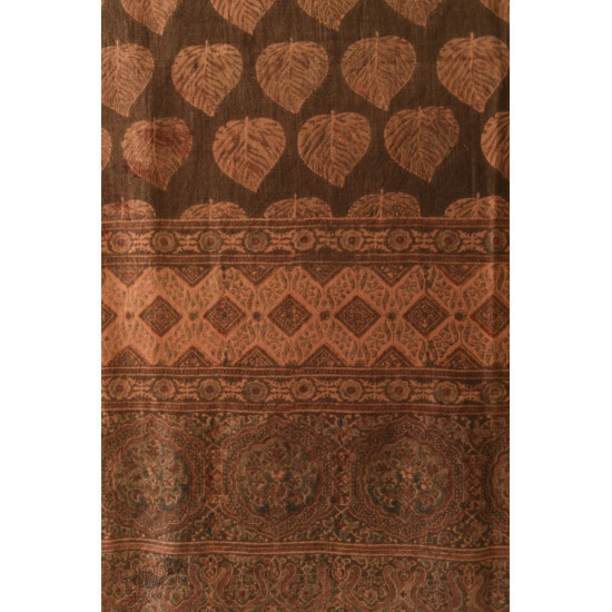 shop Ajrakh Block Print ~ Natural Color Woolen Shawl / Dupatta