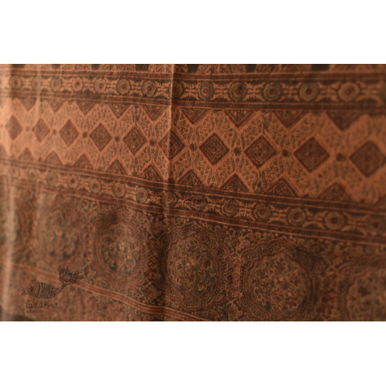 shop Ajrakh Block Print ~ Natural Color Woolen Shawl / Dupatta