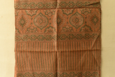 Natural Dyed - Ajrakh Tussar Silk Stole - Light Brown