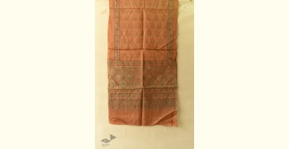 Natural Dyed - Ajrakh Tussar Silk Stole - Light Walnut Brown