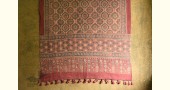 shop Ajrakh block print -  Woolen red shawl 