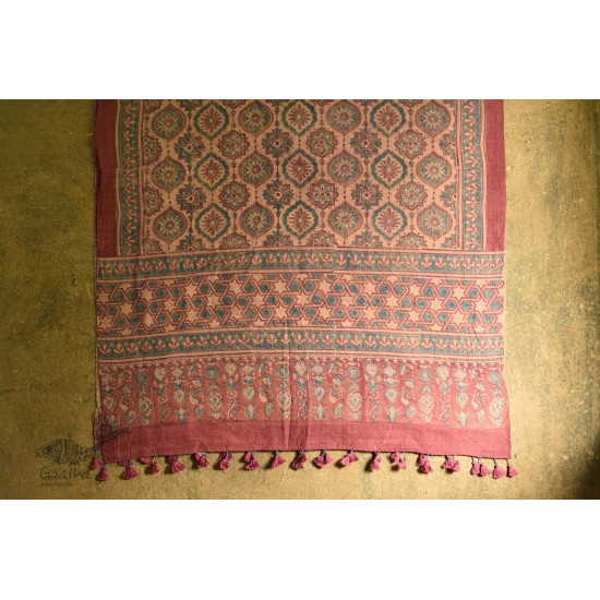 shop Ajrakh block print -  Woolen red shawl 