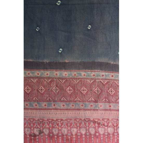 shop Ajrakh bandhani block print -  Woolen shawl 