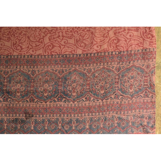 shop Ajrakh block print -  Woolen Brick Red shawl 