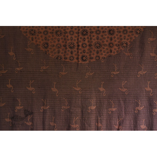 shop Ajrakh block print -  Woolen brown shawl 