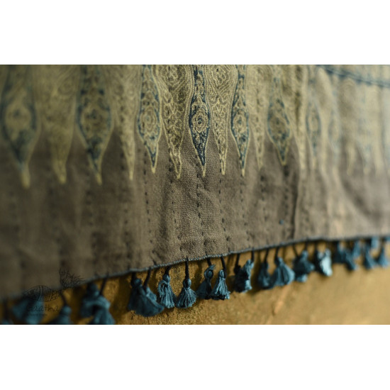 shop Reversible Quilt Shawl with Kantha Stitch Shawl - Wool + Silk