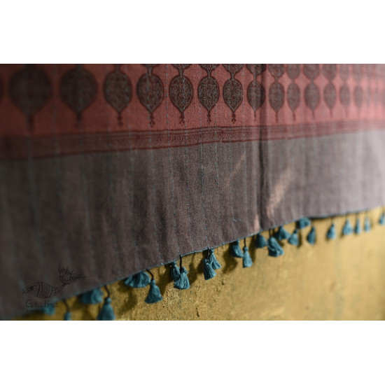 shop Reversible Quilt Shawl with Kantha Stitch Shawl - Wool + Silk