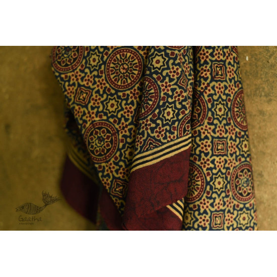 shop Two Sided Ajrakh Block Print Woolen dupatta