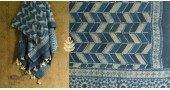 shop Ajrakh block print -  Woolen Indigo shawl 