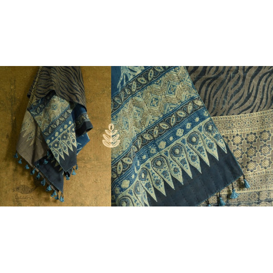 shop Reversible Quilt Shawl with Kantha Stitch Shawl - Wool + Silk