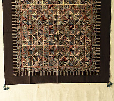 Neelanjana . नीलांजना ~ Square Ajrakh Cotton Black Scarf