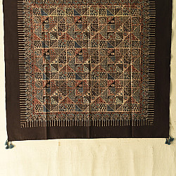 Neelanjana . नीलांजना ~ Square Ajrakh Cotton Black Scarf