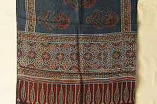 Anagi | Ajrakh Modal Silk Blue Stole With Natural Dyed