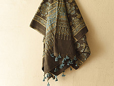 Sakhi . सखी ⁂ Ajrakh Block Printed Pure Cotton Dupatta - 05