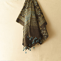 Sakhi . सखी ⁂ Ajrakh Block Printed Pure Cotton Dupatta - 05