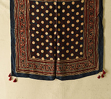 Neelanjana . नीलांजना ~ Ajrakh Block Printed - Square Modal Silk Scarf - 13