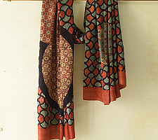 Ajrakh Mulberry Silk Dupatta | Natural dyed - K
